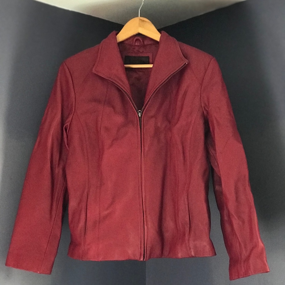 Siena Red Leather Coat
